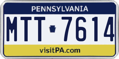 PA license plate MTT7614