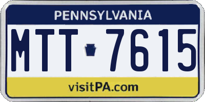 PA license plate MTT7615