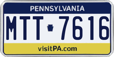 PA license plate MTT7616