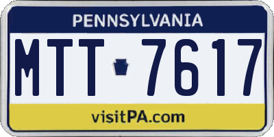 PA license plate MTT7617