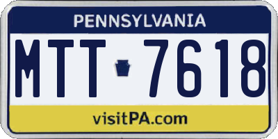 PA license plate MTT7618