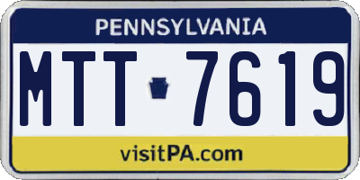 PA license plate MTT7619