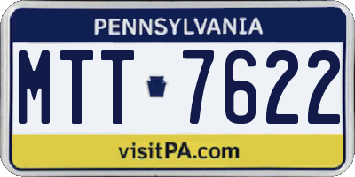 PA license plate MTT7622