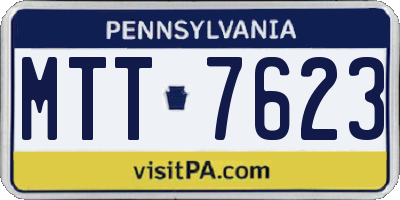PA license plate MTT7623