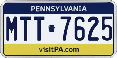 PA license plate MTT7625