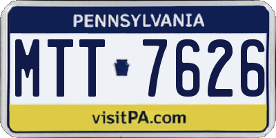 PA license plate MTT7626