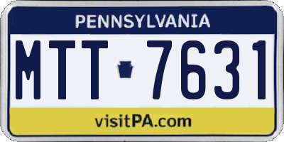 PA license plate MTT7631