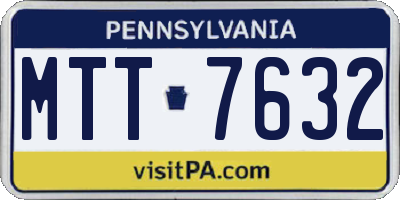 PA license plate MTT7632