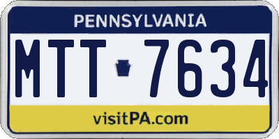 PA license plate MTT7634