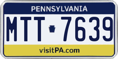 PA license plate MTT7639