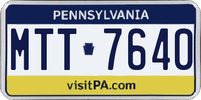 PA license plate MTT7640