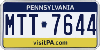 PA license plate MTT7644