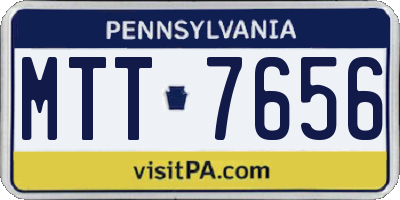 PA license plate MTT7656