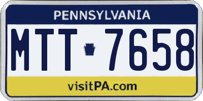 PA license plate MTT7658