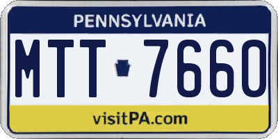 PA license plate MTT7660