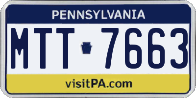 PA license plate MTT7663