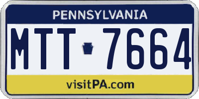 PA license plate MTT7664