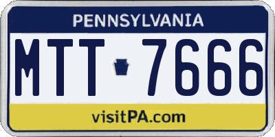 PA license plate MTT7666