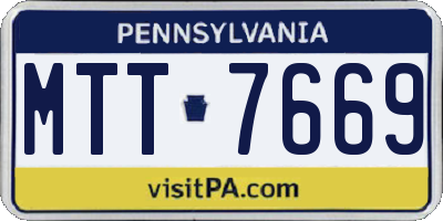PA license plate MTT7669