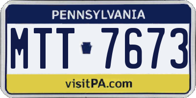PA license plate MTT7673