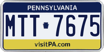 PA license plate MTT7675