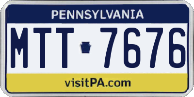 PA license plate MTT7676