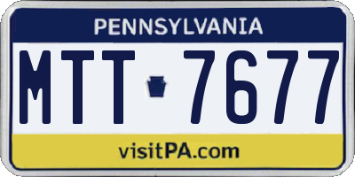PA license plate MTT7677