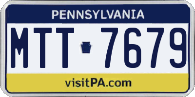 PA license plate MTT7679