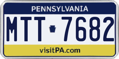PA license plate MTT7682