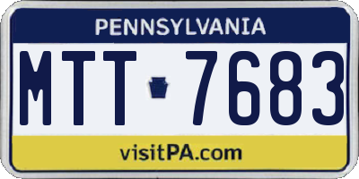 PA license plate MTT7683
