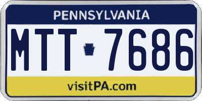 PA license plate MTT7686