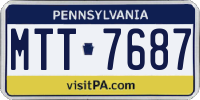 PA license plate MTT7687