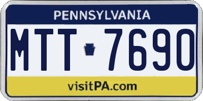 PA license plate MTT7690