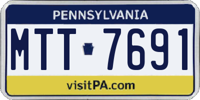 PA license plate MTT7691
