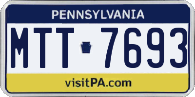 PA license plate MTT7693