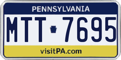 PA license plate MTT7695