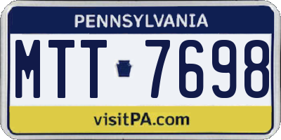 PA license plate MTT7698