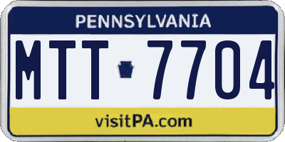 PA license plate MTT7704