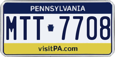 PA license plate MTT7708