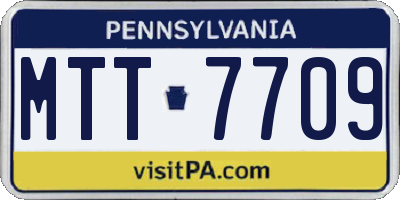 PA license plate MTT7709