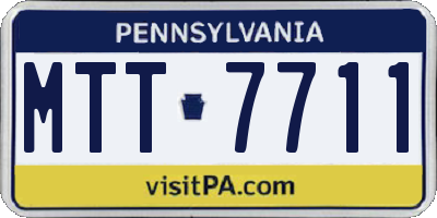 PA license plate MTT7711