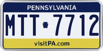 PA license plate MTT7712