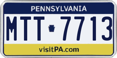 PA license plate MTT7713