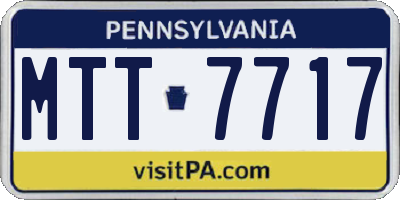 PA license plate MTT7717