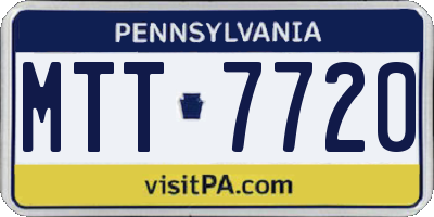 PA license plate MTT7720