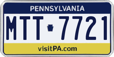 PA license plate MTT7721