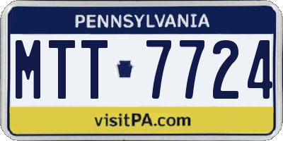 PA license plate MTT7724