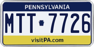 PA license plate MTT7726