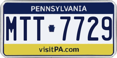 PA license plate MTT7729
