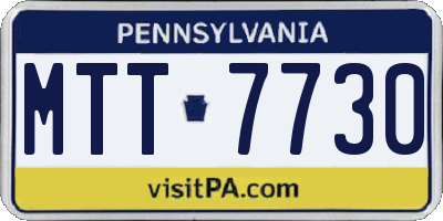 PA license plate MTT7730